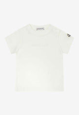 Moncler Kids Babies Logo Embroidered T-shirt White 8C00010-B89AUM034_1cdf9aa5-d25e-4468-b64e-17f7fc099af3