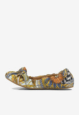 Ferragamo Fou Printed Satin Bow Ballet Flats Multicolor 0791461_31b4723c-367a-48e7-9b21-3a39cda7c7dd