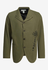 Comme Des Garçons Shirt World Hope Print Blazer Green FQ-J506-S262 KHAKI_35524667-eaa7-48d6-abb7-3f4dc2848bf9