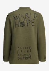 Comme Des Garçons Shirt World Hope Print Blazer Green FQ-J506-S262 KHAKI_35524667-eaa7-48d6-abb7-3f4dc2848bf9