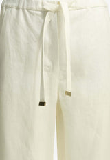 S Max Mara Amedea Elasticated Linen Pants White 2619131013600SMMAMEDEA001_571303ca-6c0a-4ab2-a187-7537ece35ea0