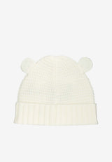 Moncler Kids Boys Teddy Bear Ears Wool Knit Beanie White 3B00005-M1131040_6308b175-a11e-4446-8fd1-e6e69747dda0