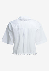 Sportmax Cognac Pearl-Embellished Cropped Shirt White 2612111072600SPXCOGNAC001_58f9cdc7-0ee1-498e-aff6-e099a92374cb