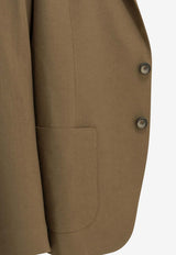 Herno Single-Breasted Linen Blazer Brown GA000207U171472157_5ad38e38-f016-4028-bf03-4e0f73989764