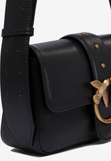 PINKO Small Love Slouchy Leather Crossbody Bag Black 104340A0QOZ99Q_78214