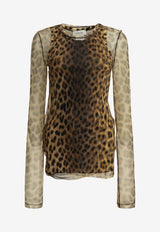 Sportmax Zebu Leopard Print Tulle Top Brown 2612941072600SPXZEBU001_7fc32f46-96fe-4069-94c5-92baabda7ff2