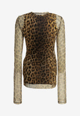 Sportmax Zebu Leopard Print Tulle Top Brown 2612941072600SPXZEBU001_7fc32f46-96fe-4069-94c5-92baabda7ff2