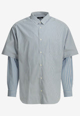 Striped Poplin Layered Shirt