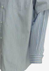 Striped Poplin Layered Shirt