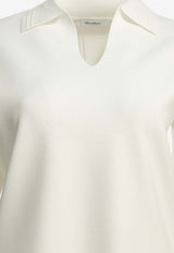 Max Mara Dolce V-neck Polo T-shirt White 2611361039600MXPDOLCE001_43c6f591-09da-44e7-aefb-d23529129170