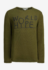Comme Des Garçons Shirt World Hope Intarsia Knit Sweater Green FQ-N004-S262 NAVY_6314a252-2c20-46b8-bcb9-8d4dc1954126