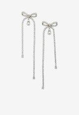 Self-Portrait Crystal-Embellished Bow Drop Earrings Silver SS26-608EA-SLSILVER_4e611c9b-2805-467a-91a4-590f3fa41f6f