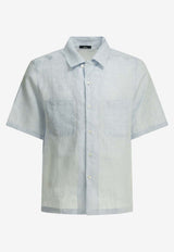 Herno Casual Linen Shirt Sky Blue CM000031U171589010_eb1dbbfe-6cf1-474b-be32-4e2a2b3cd416