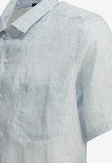 Herno Casual Linen Shirt Sky Blue CM000031U171589010_eb1dbbfe-6cf1-474b-be32-4e2a2b3cd416