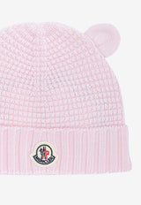 Moncler Kids Boys Teddy Bear Ears Wool Knit Beanie Pink 3B00005-M1131506_85139233-4ef5-45ec-9d68-1883fba8800f