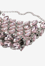 Self-Portrait Small Crystal Mesh Crossbody Bag Pink SS26-310-PPINK_a99c831a-cf49-4fef-adad-6911e7f7448a