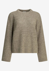 Brunello Cucinelli Sequined Knitted Sweater Beige MCO564700C9089_89c76f71-2354-4e08-a417-11e3e5756a02