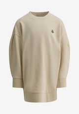 Moncler Kids Girls Logo Patch Sweatshirt Dress Beige 8I00002-89AKM050_f666e42c-7c26-4450-b760-d6e96504738b