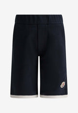Moncler Kids Boys Logo Patch Shorts Blue 8H00002-89AKM778_8387b4bc-129e-491f-8368-4322abe4ceea