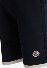 Moncler Kids Boys Logo Patch Shorts Blue 8H00002-89AKM778_8387b4bc-129e-491f-8368-4322abe4ceea