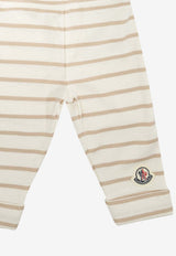 Moncler Kids Babies Logo Patch Striped Gift Set - Set of 3 Beige 8P00001-89BA2F20_e715d1ad-8d2d-4427-a7cb-5b0fc15965e8