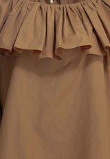 Chloé Ruffled Poplin Blouse Brown CH26UH10114426U_c17234af-ef9e-47a6-8187-14430f356b95