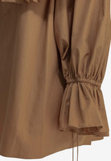 Chloé Ruffled Poplin Blouse Brown CH26UH10114426U_c17234af-ef9e-47a6-8187-14430f356b95