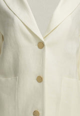S Max Mara Carlotta Single-Breasted Linen Blazer White 2619041053600SMMCARLOTTA001_859be518-5439-43c1-9db2-52e6d1f6cac3
