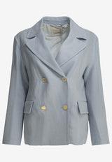 S Max Mara Avenue Double-Breasted Linen Blazer Light Blue 2619041033600AMMAVENUE005_959af188-1385-4bba-a9db-e9b42aac3647