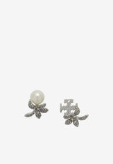 Tory Burch Moondance Pearl and Flower Stud Earrings Silver 180871056_afd9a891-fa16-4ddb-990d-a4ad8e50b4f5