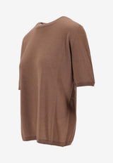 Max Mara Gerico Knitted Crewneck Top Brown 2521366161600GERICO_004
