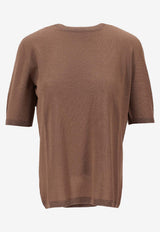 Max Mara Gerico Knitted Crewneck Top Brown 2521366161600GERICO_004