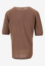 Max Mara Gerico Knitted Crewneck Top Brown 2521366161600GERICO_004