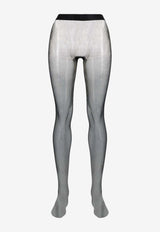 Wolford Fishnet Semi-Sheer Tights Black 193937005