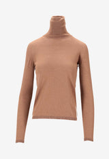 Max Mara Saluto High-Neck Knitted Sweater Brown 2521366162600SALUTO_002