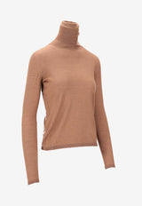 Max Mara Saluto High-Neck Knitted Sweater Brown 2521366162600SALUTO_002