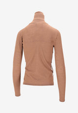 Max Mara Saluto High-Neck Knitted Sweater Brown 2521366162600SALUTO_002
