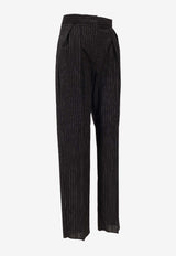 Max Mara Sesamo Striped Tailored Pants Black 2521136021600SESAMO_002