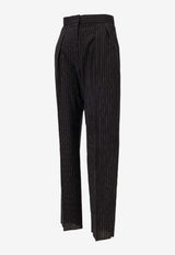 Max Mara Sesamo Striped Tailored Pants Black 2521136021600SESAMO_002