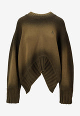 The Attico Sprayed Knit Wool Cashmere Sweater Green 260WCK00126KWS011SP_839