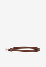 Max Mara Buckled Leather Belt Brown 2524506052MINIBELT10_002