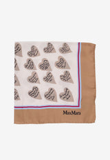 Max Mara Numana Silk Printed Scarf Beige 2524546211600NUMANA_002