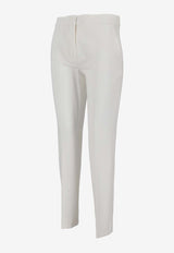 Max Mara Pegno Straight-Leg Tailored Pants White 2521786021600PEGNO_006