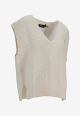 Ralph Lauren Cable-Knit Logo Vest Cream 211949994002