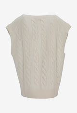 Ralph Lauren Cable-Knit Logo Vest Cream 211949994002