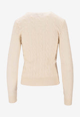 Ralph Lauren Cable Knit Cashmere Sweater Cream 211971865001