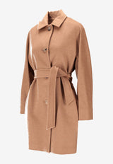 Max Mara Filato Belted Single-Breasted Coat Brown 2521016172600FILATO_001