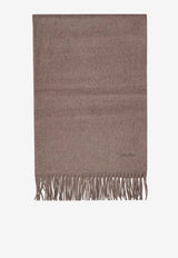 Max Mara Cashmere Scarf with Logo Beige 2524546331600BACI_037