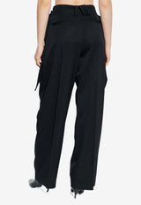 The Attico Wool Straight-Leg Pants Black 260WCP00286WWW065AA_100