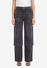 The Attico Washed Straight-Leg Jeans Black 260WCP00294CCC129WS_414